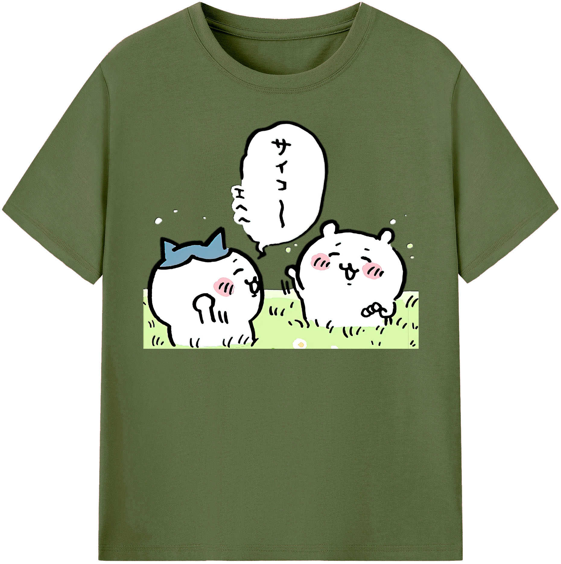 （画像用） ちいかわ ちいかわ Chii-kawa chiikawa 綿100％半袖Tシャツ（フロントプリント）